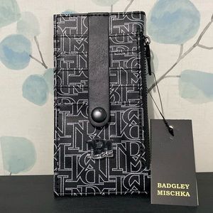 Badgley Mischka Credit Card Holder with Tab and Zip Pocket NWT